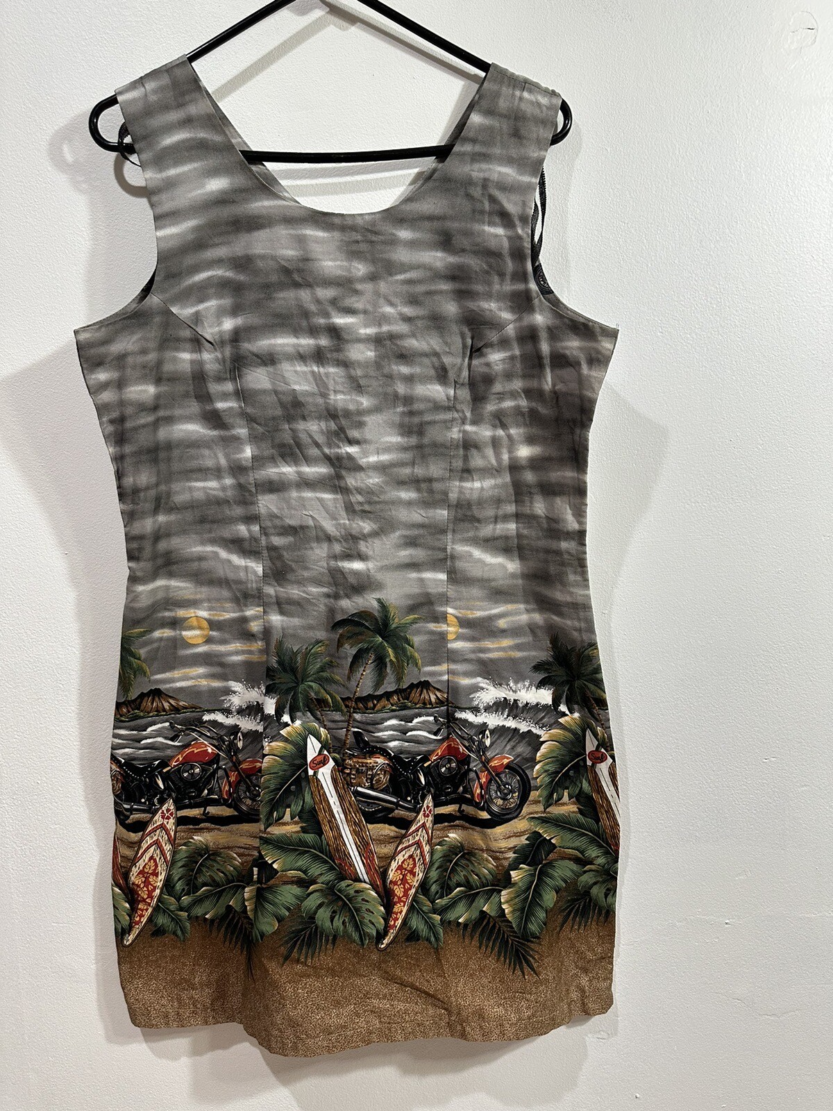 KY’S HAWAIIAN WOMEN’S GRAPHIC BEACH SLEEVELESS DRESS SZ M