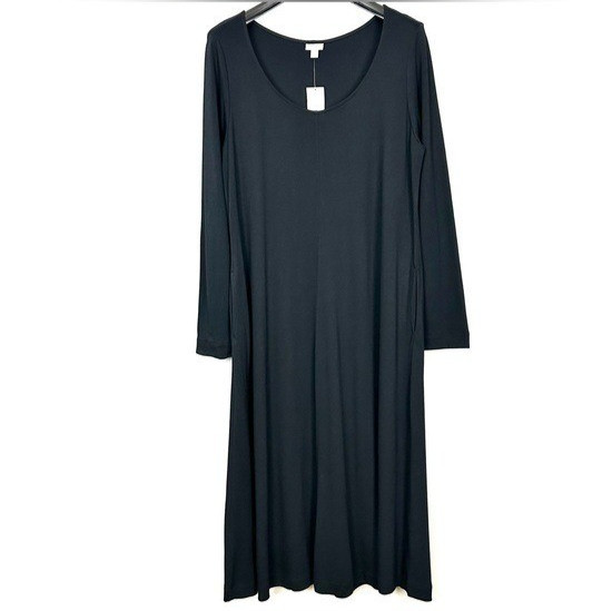 J. Jill Wool Blend Maxi Dress Women’s Size XL Scoop Neck Long Sleeves Minimalist