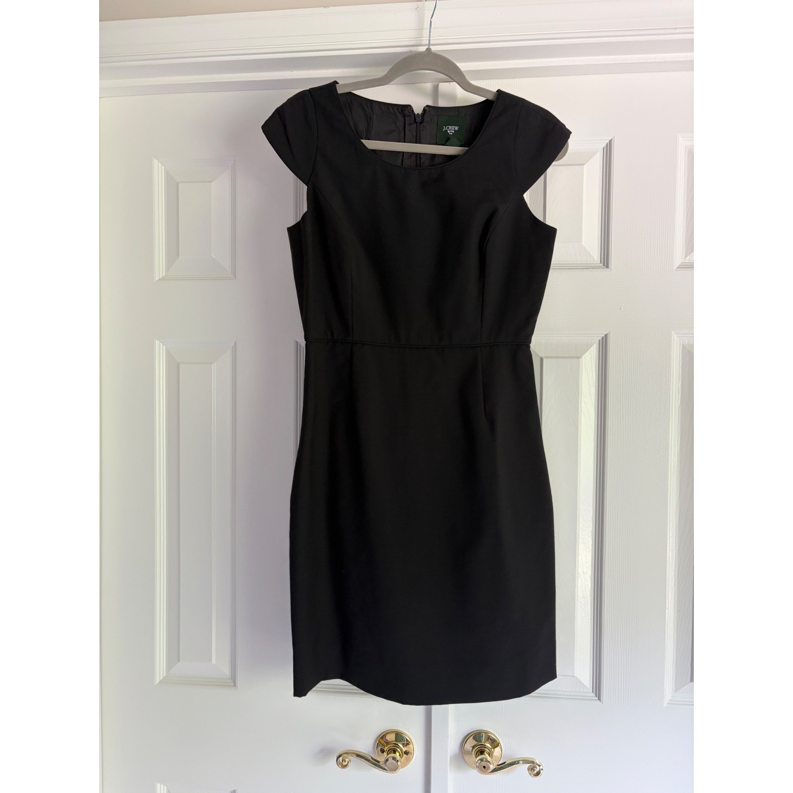 J.Crew Factory Suiting Black Wool Cap Sleeve Sheath Dress Size 4 Professional