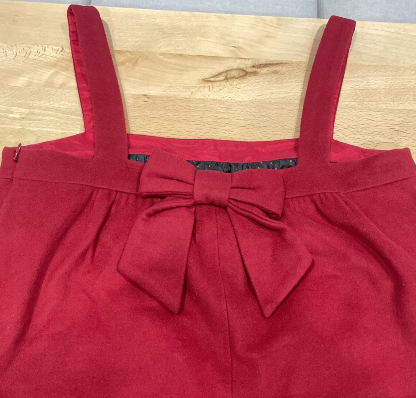J. Crew Red Wool Cashmere Blend Soft Sleeveless Dress Side Pockets Women Size 4