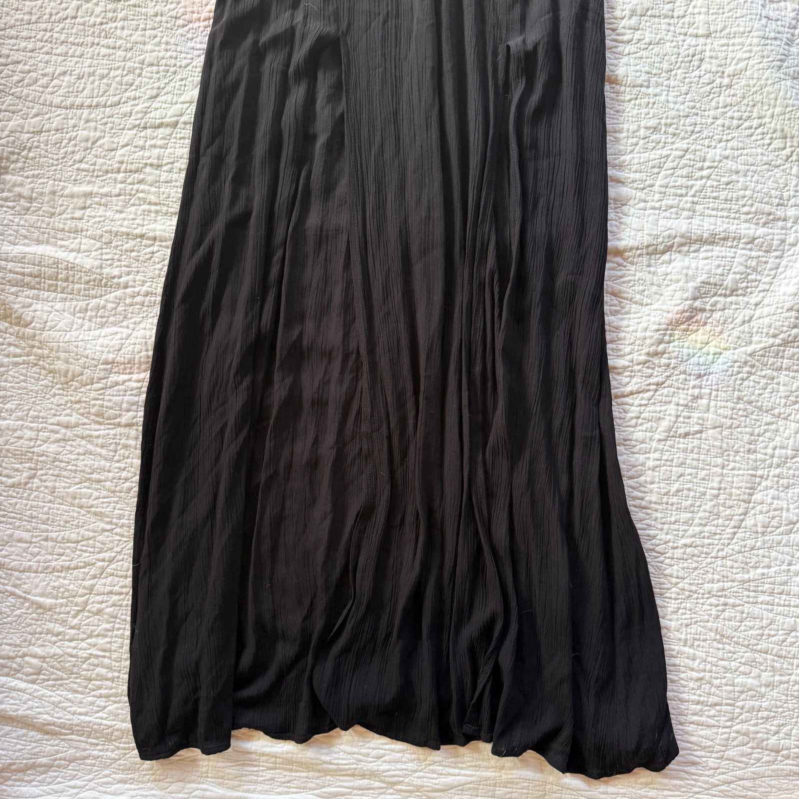 BCBGeneration Long Black Double Front Slit Mesh Size 0 Whimsigoth Gothic Vamp