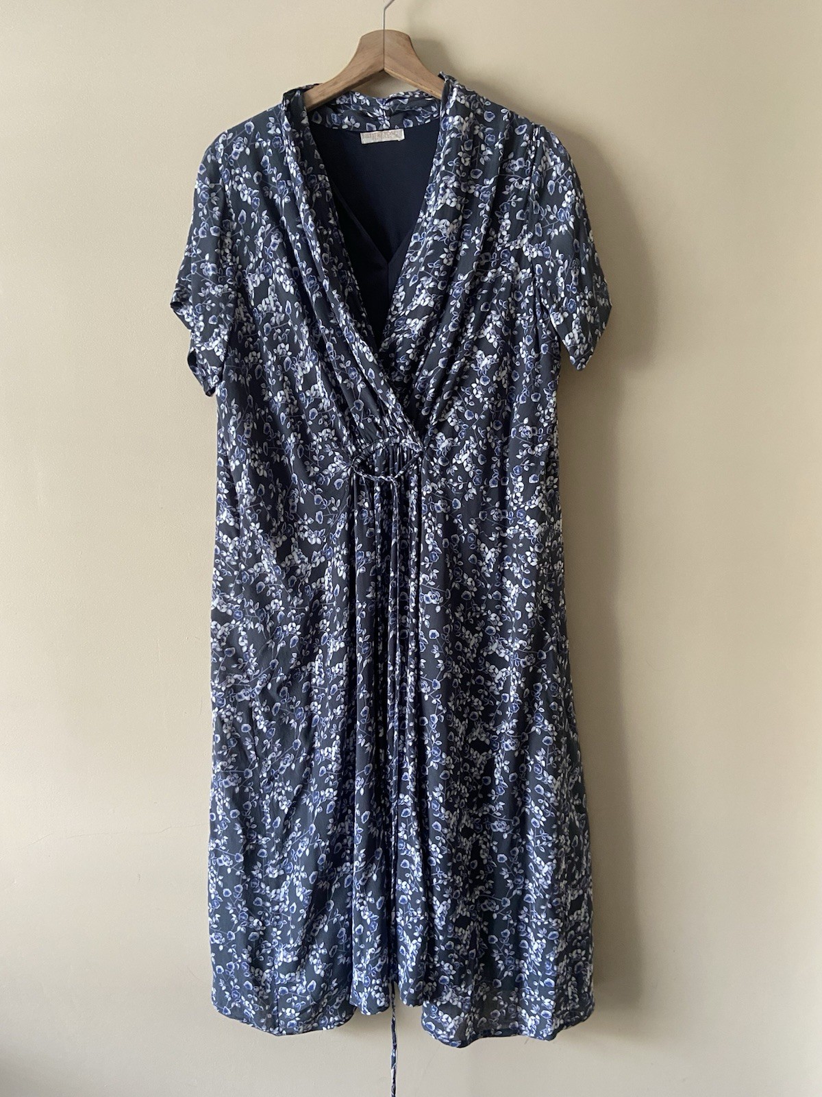 Anna Rose Midi Dress Chiffon Lined UK Size 18 Green Blue Mix