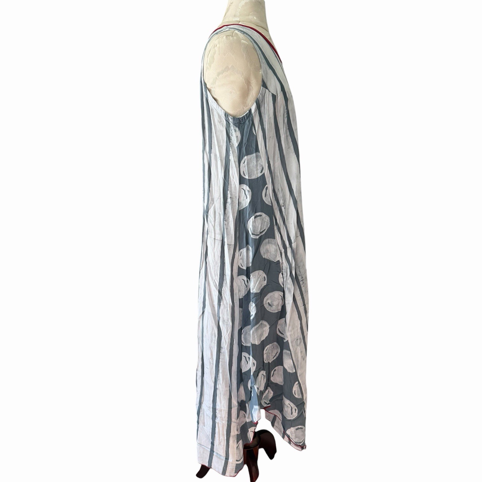 Iguana M Boho Artsy Abstract Midi Dress Hippie Fairy Ethereal Pockets Festival