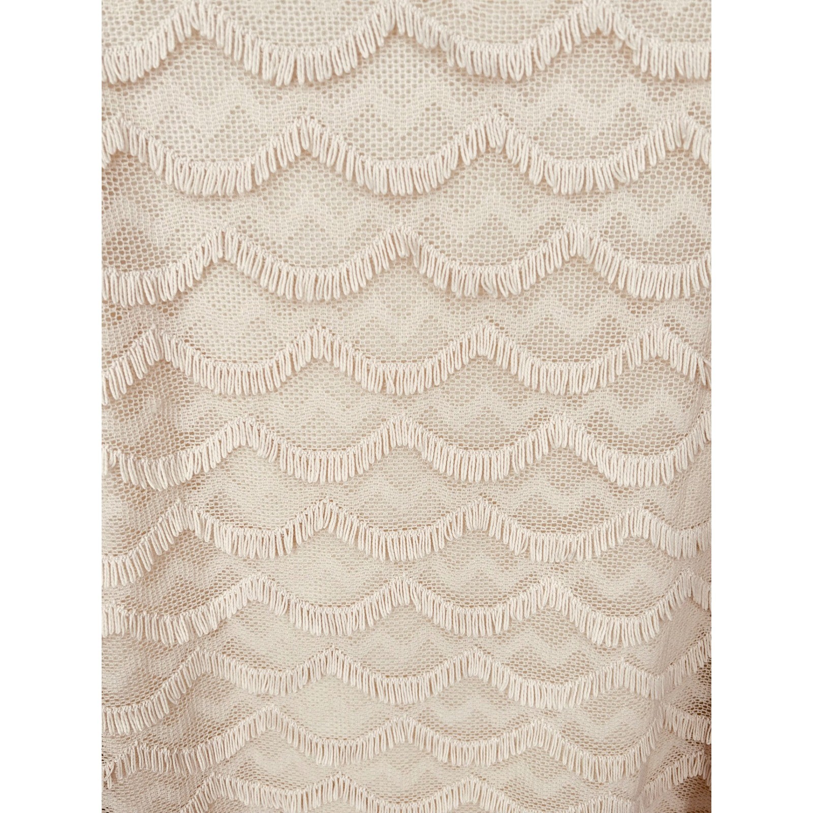 Judith March Cream Scalloped Fringe Knit Long Sleeve Mini Dress Large – CJ