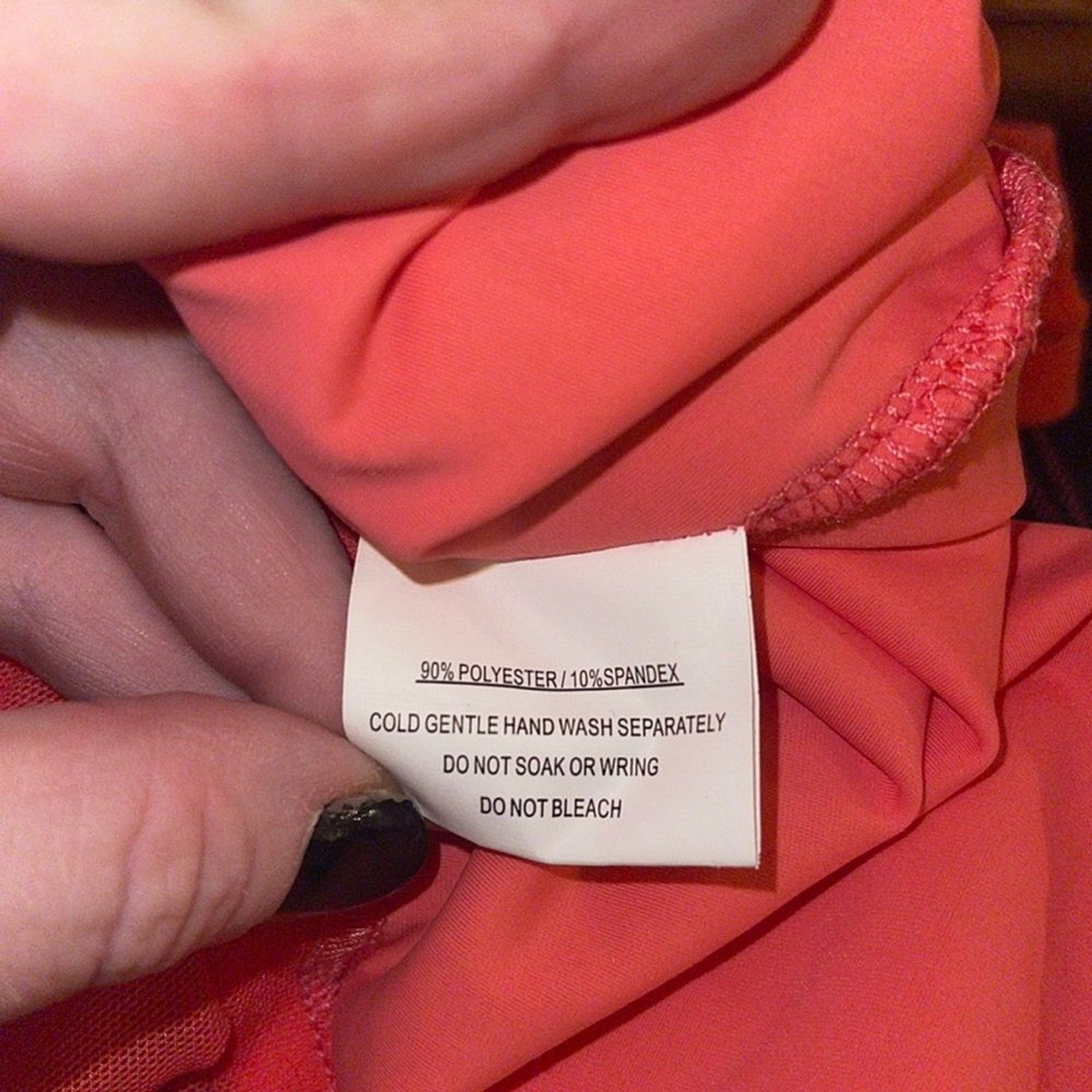 Saints + Secrets ladies Coral Ruched Mini Dress. Size large.