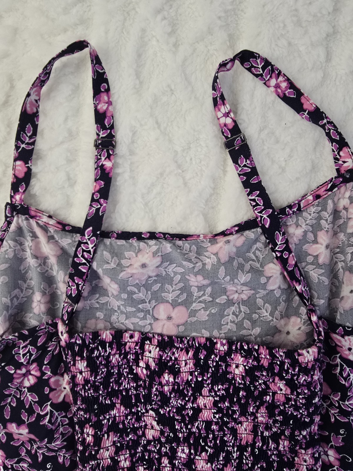 GAP Floral Sundress Navy Pink Ditsy Print Sleeveless Fit Flare Spaghetti Strap M