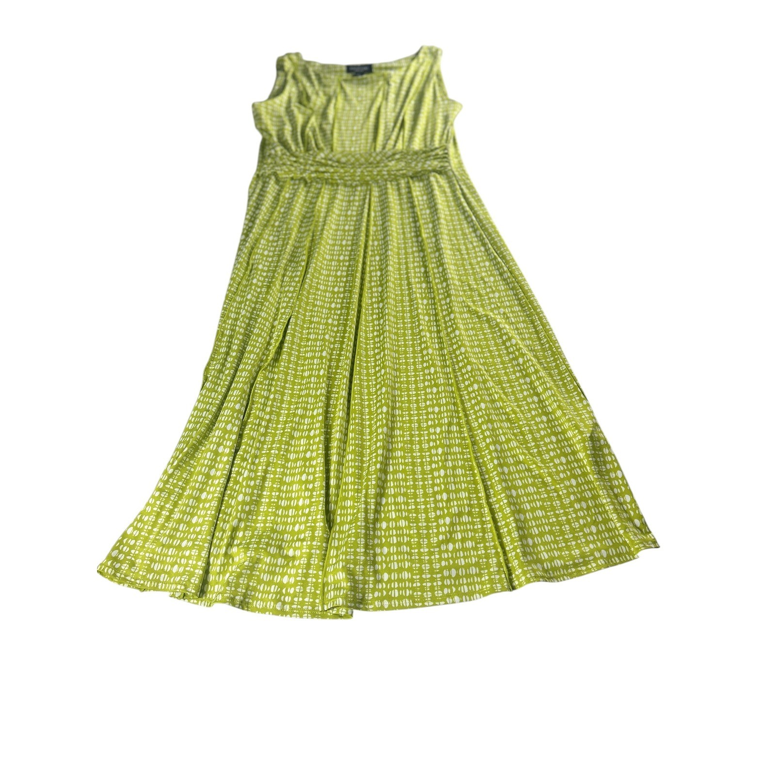 Perceptions New York Lime Geometric Sleeveless Maxi Dress Large P21344J NWT