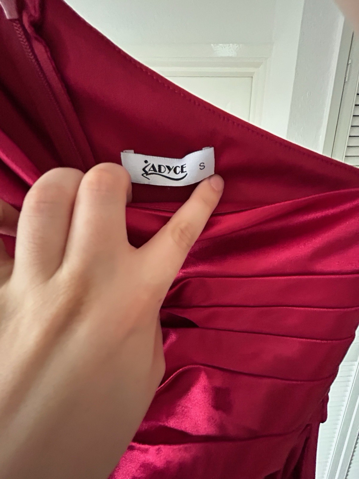 Size Small Shein Adyce Incredible Red One Shoulder Ruched Ball Gown – Brand New