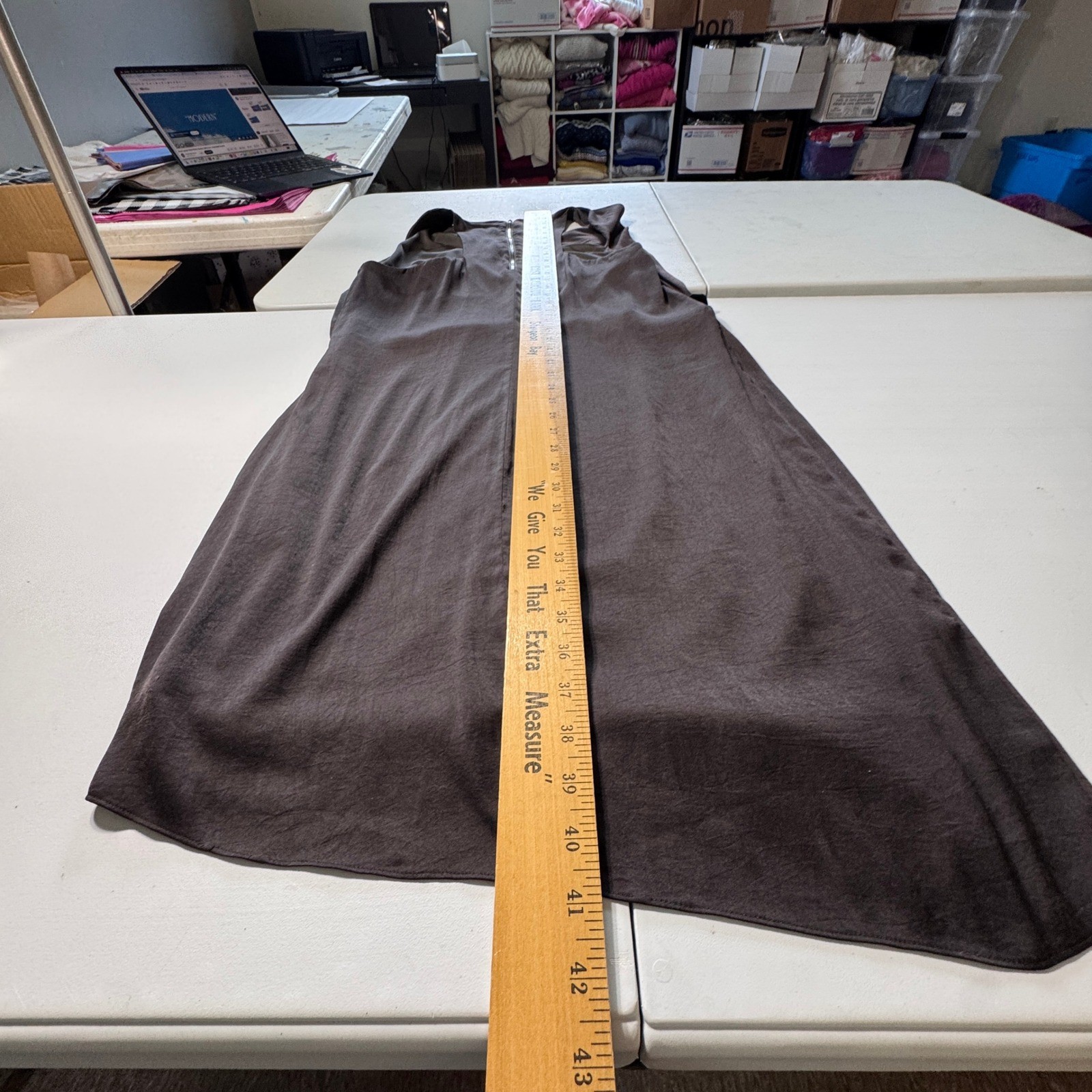 Helmut Lang Draped Cocktail Dress Womens 8 Grey Excellent Asymmetrical Belted