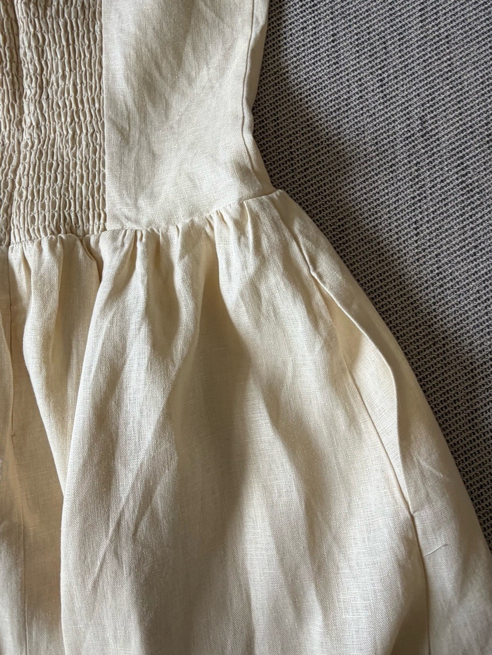 NEW Reformation Janu Square Neck Midi Linen Dress Sugar Light Yellow US 0 UK 4