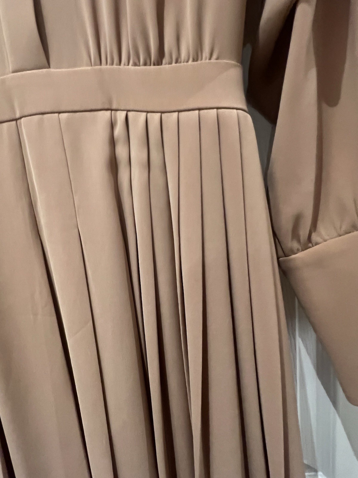 Max Mara Studio Blush Peach Pleated Long Dress Italy US 6 Elegant