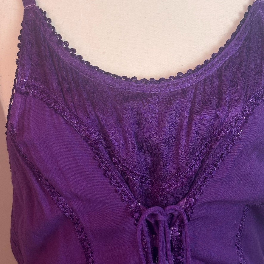 Sakkas Womens Purple Corset Bodice Hankerchief Hem Boho Fairy Midi Dress OSFM
