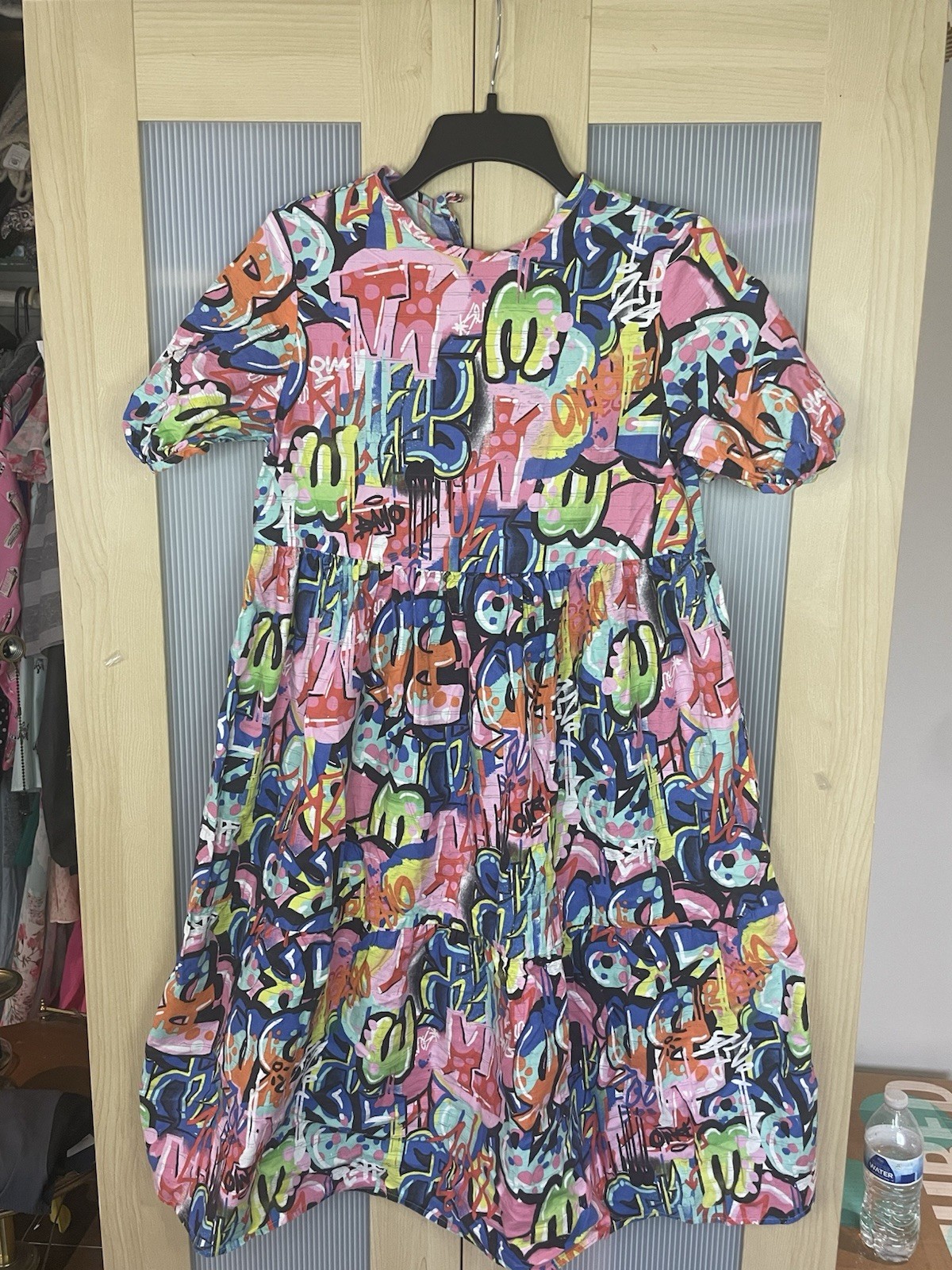 Casey Marks Women’s Cotton Dress Sz S/M Floral Ruffle Midi Boho Designer Casual