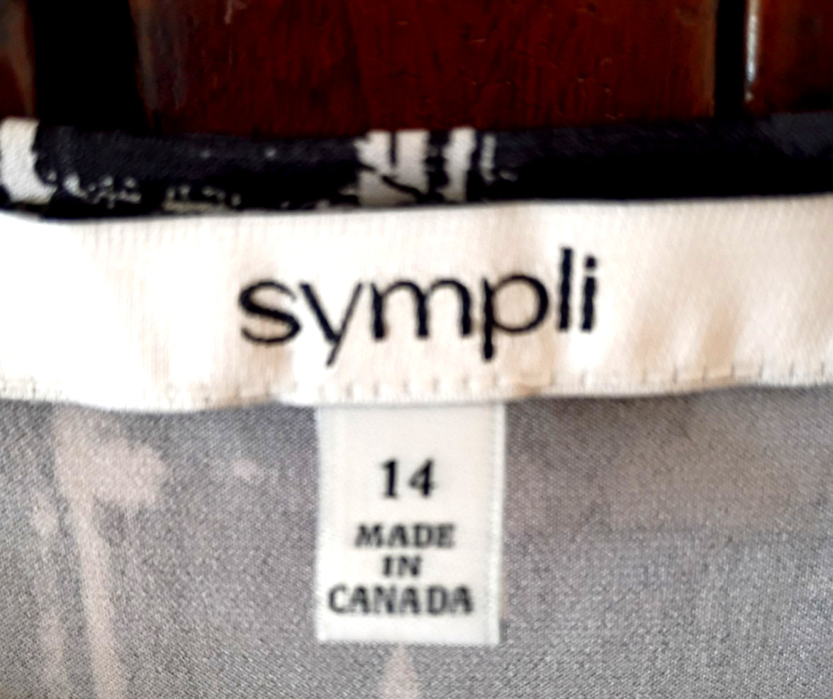 NWT Sympli 14 Trapeze Dress Drifting Lines Black