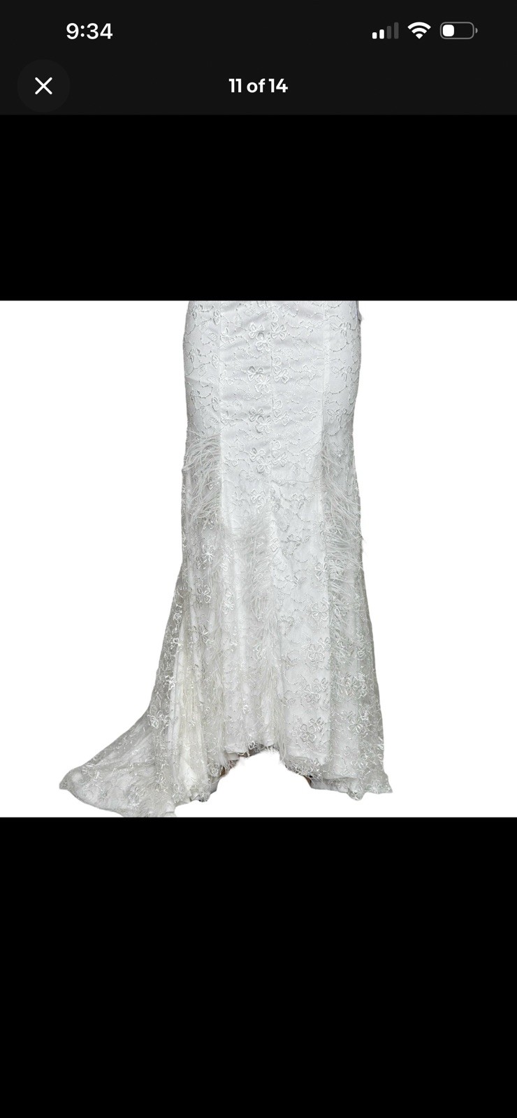 $198 NWT LULUS Ravishing Romance Embroidered Feather Bustier Dress, White, XS
