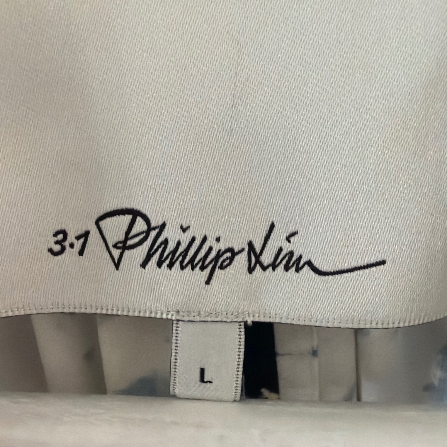 3.1 Phillip Lim Womens Large White Abstract Ink Blot Cotton Lantern Shirt Dress