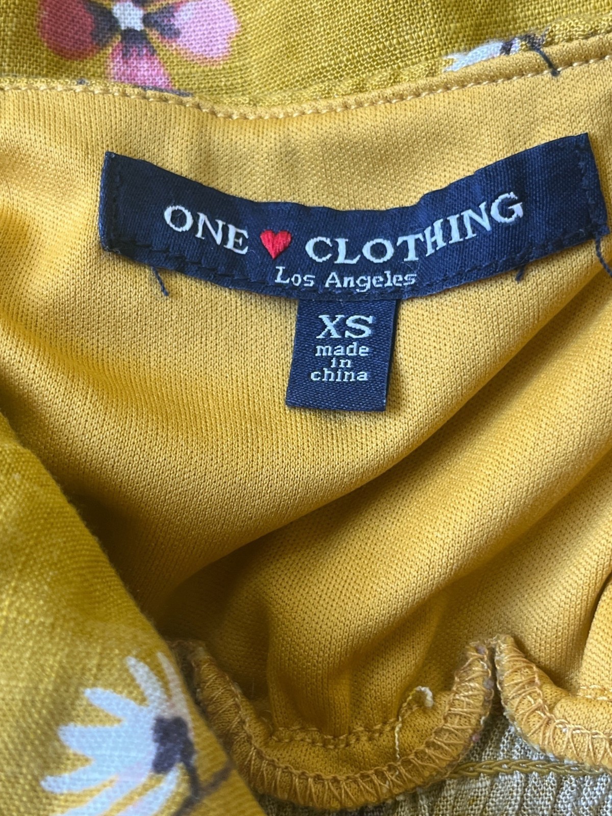 One Clothing Los Angeles Midi Slip Dress Womens XS Yellow Floral Cottage Boho
