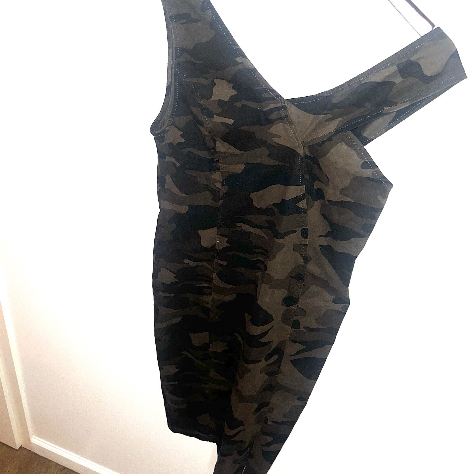 New York & Company One-Shoulder Olive Camo Bodycon Dress Sz Medium