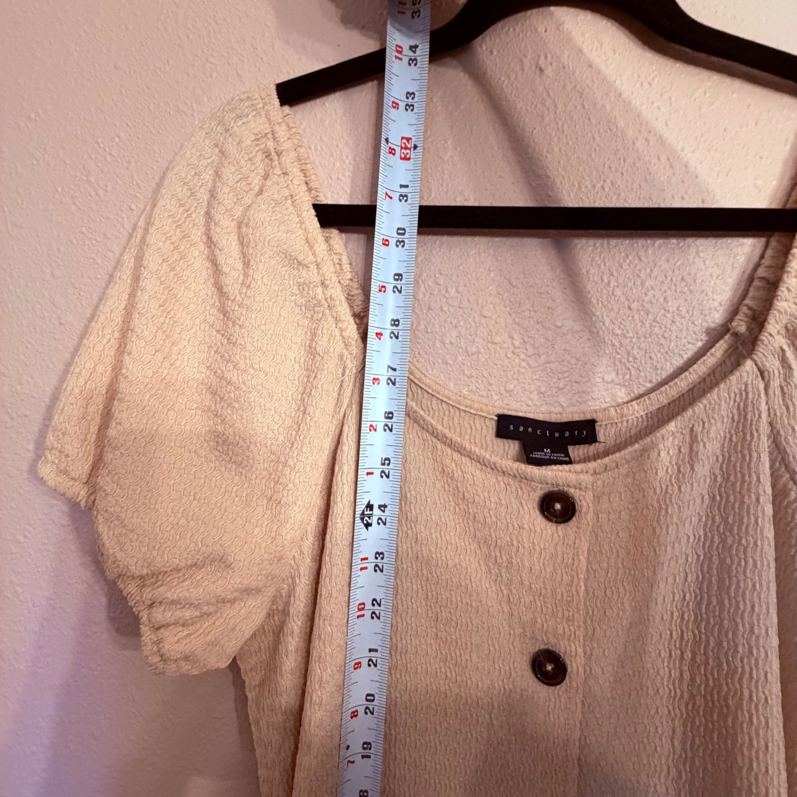 Sanctuary Womens Cream Textured Button Front Mini Dress CD1697NC1 Size M