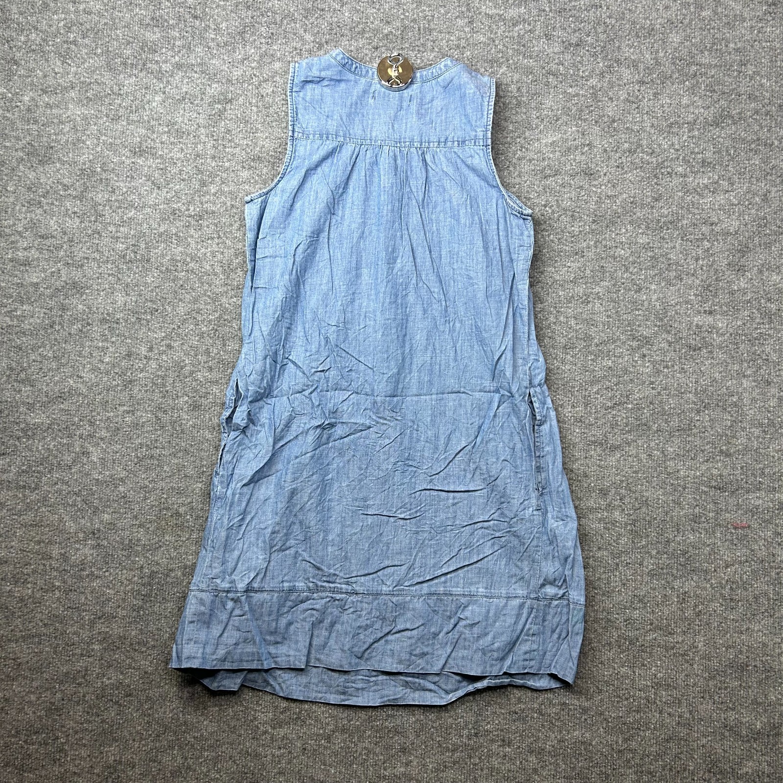 Sonoma Goods for Life Sleeveless Pintuck Dress Womens Dark Chambray Henley – PS