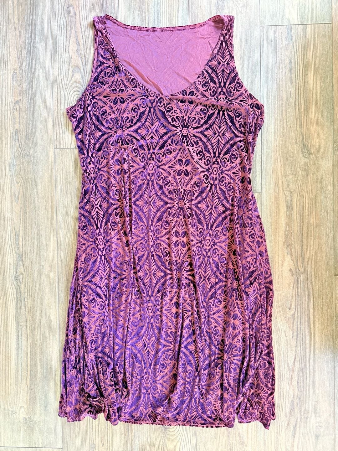 Elhoffer Design Burnout Velvet Sleeveless Swing Tank Dress