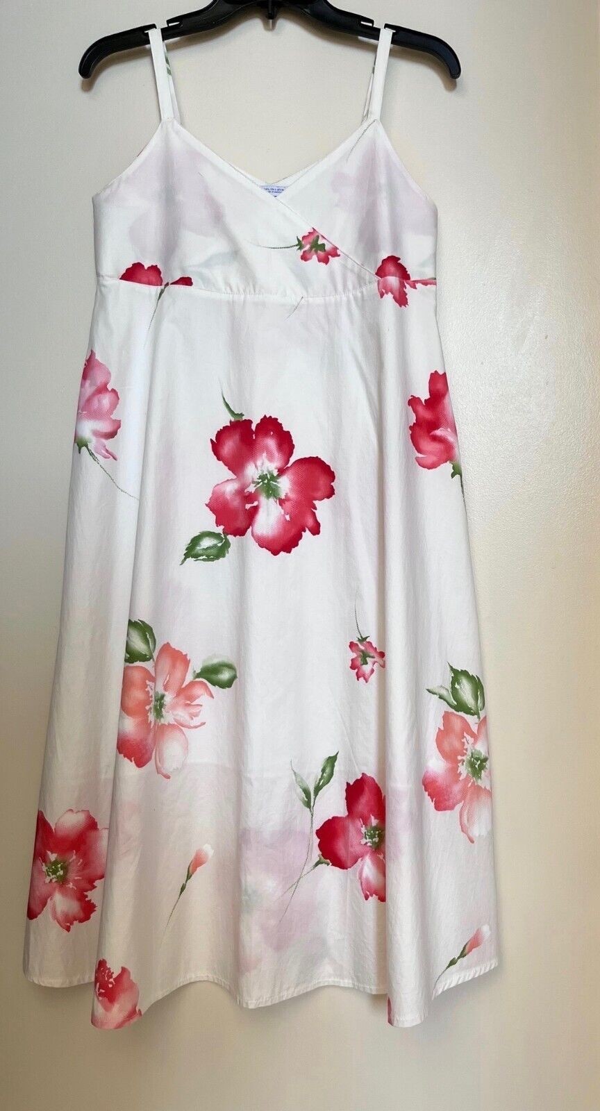 NWT Cotton Beach&City Sleeveless Watercolor Floral Dress Sz L