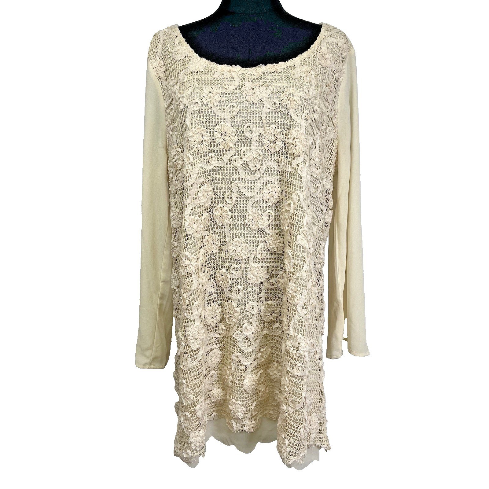 Anthropology Perch by Blu Pepper Dress Size 1 XL Embellished Feminine Fairy