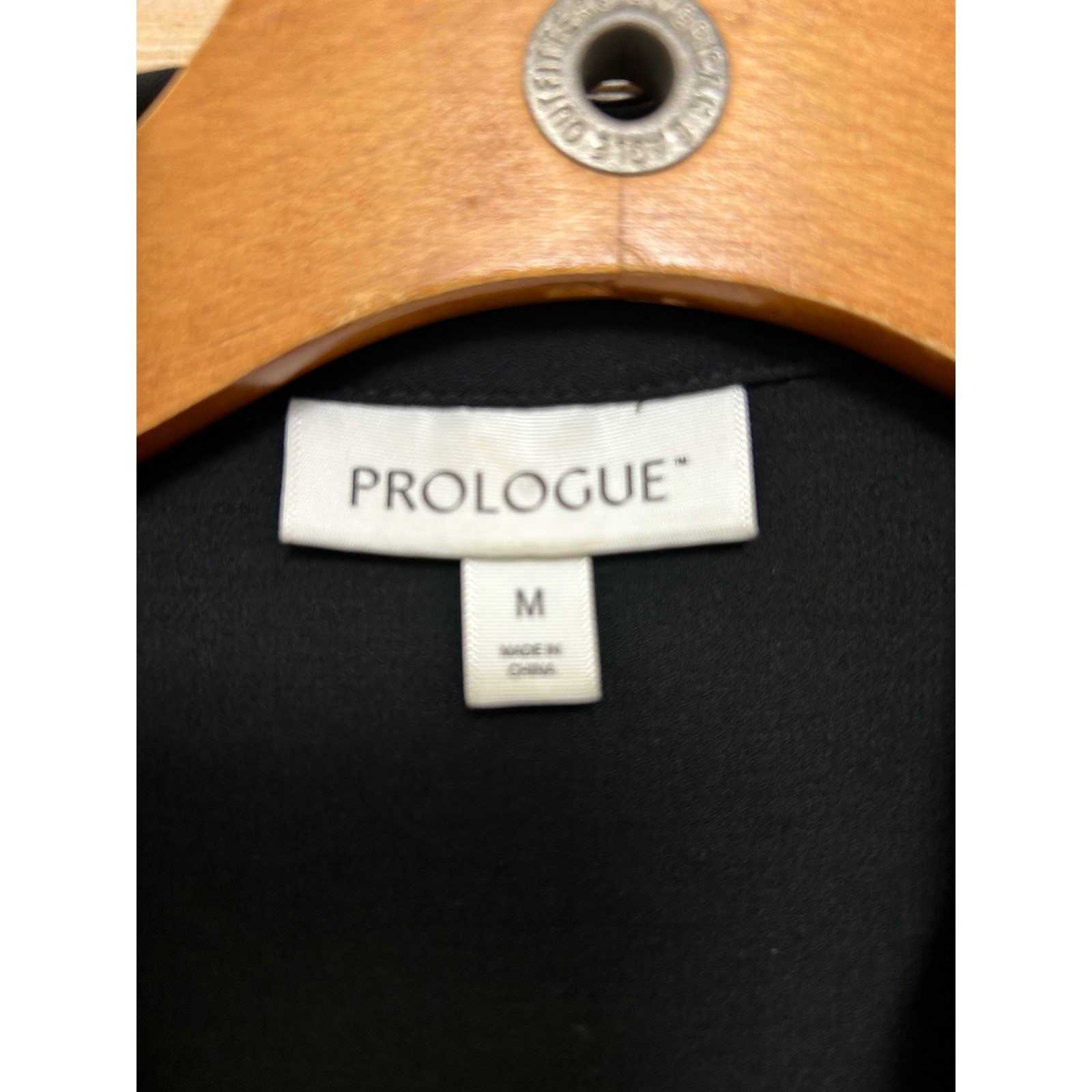 Prologue Mens Black Long Sleeve Hidden Button Down Shirt Dress Size Medium