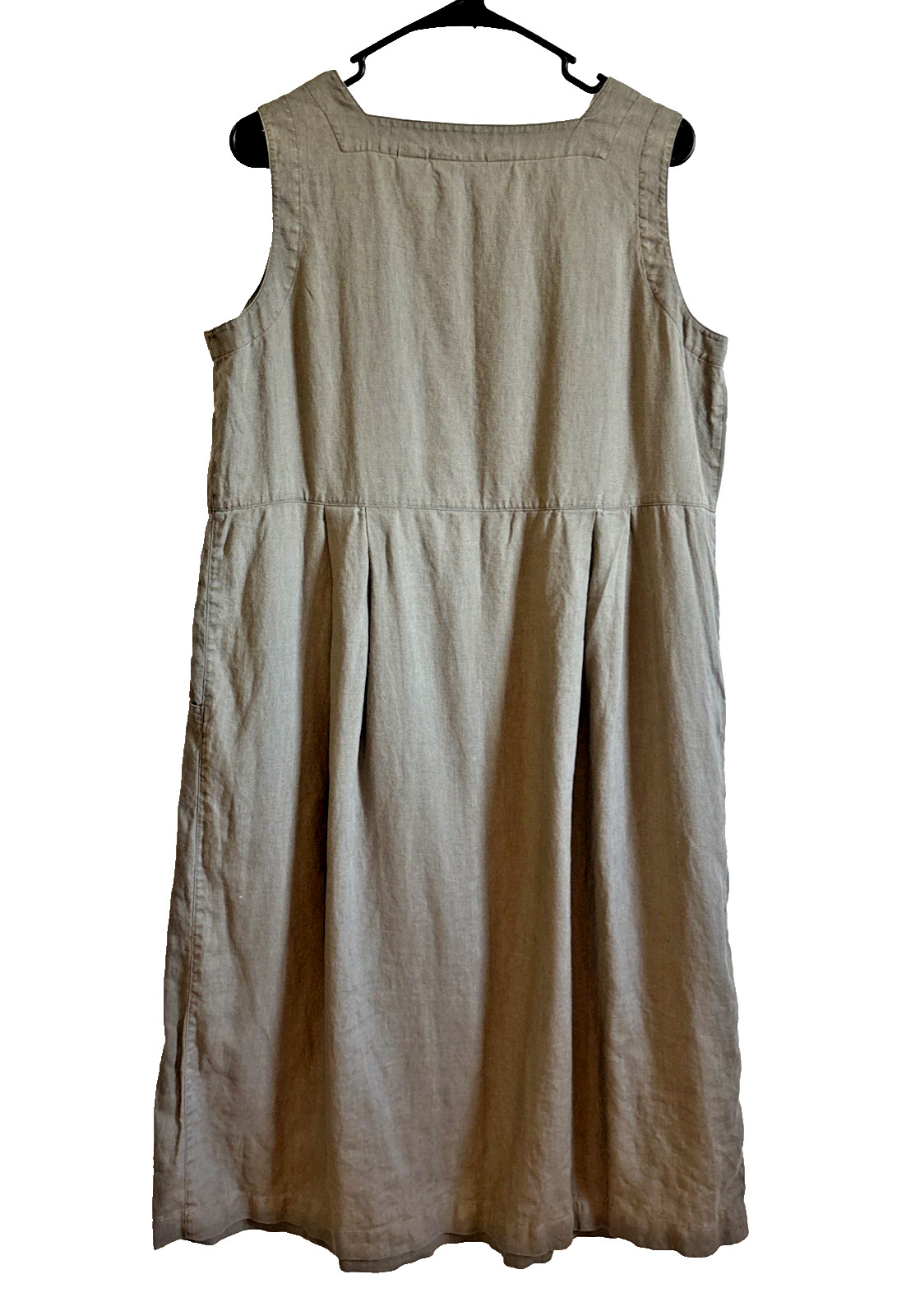 Vintage Eddie Bauer Linen Shift Dress Women’s Petite Large Green Sleeveless