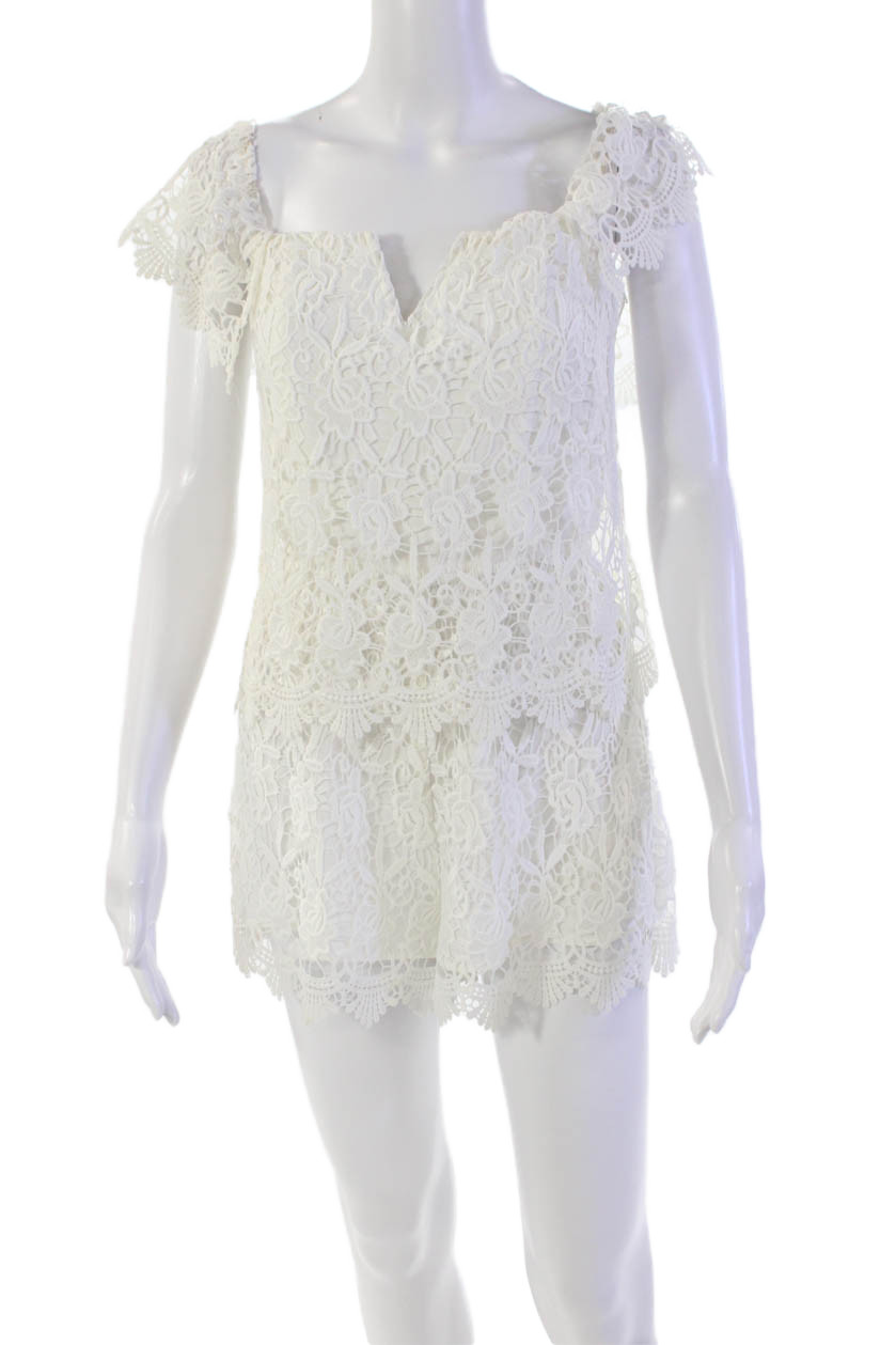 Yumi Kim Womens Textured Lined Sleeveless Layered Floral Short Dress White Size