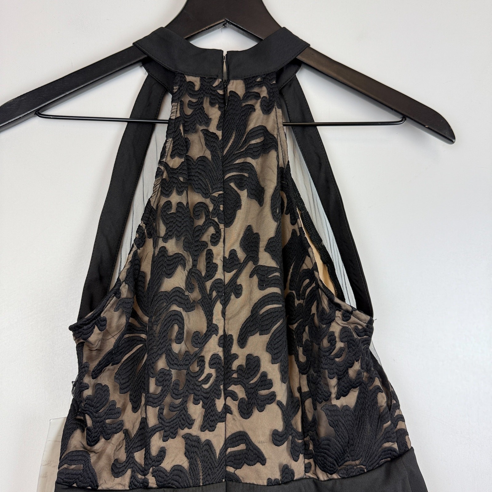 NWT TOBI Embroidered A-Line Mini Halter Black Dress – Size S