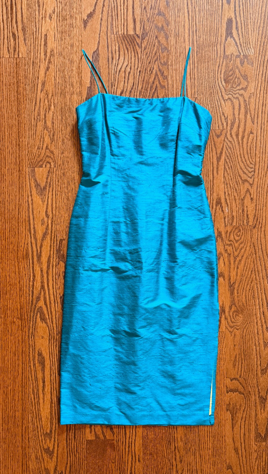 Teal Donna Morgan Sleeveless Cocktail Semiformal Dress, Real Silk