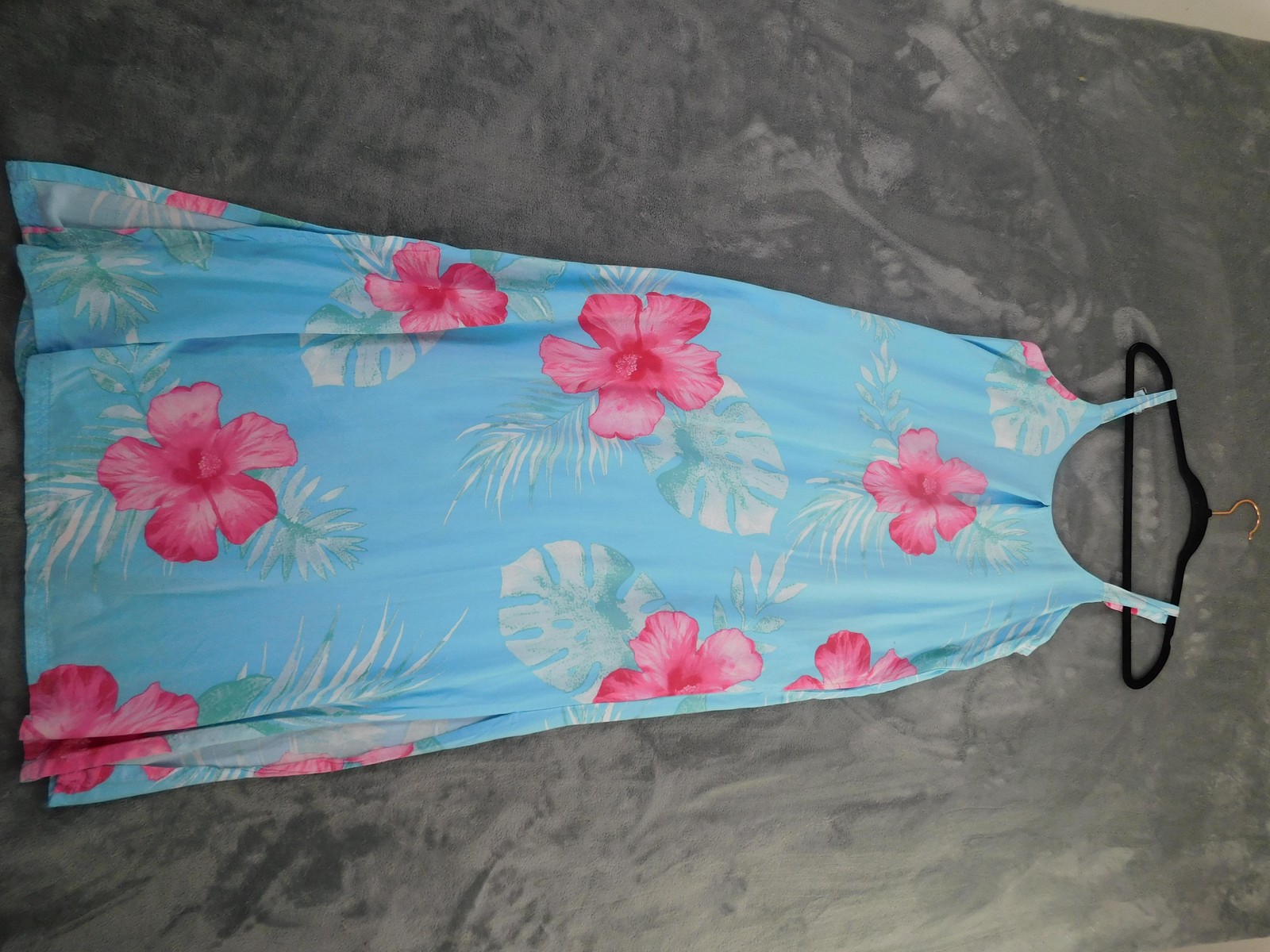 Margaritaville Dress Womens Small Blue Tropical Floral Maxi Sundress Beach Slits
