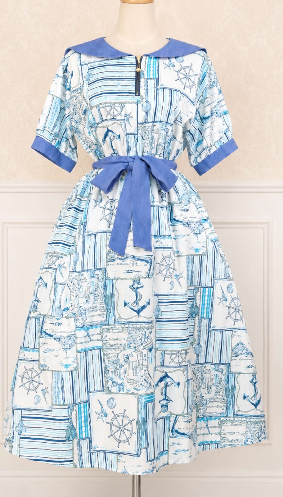 axes femme Sailor Collar Blue Dress Lolita 400 0247a