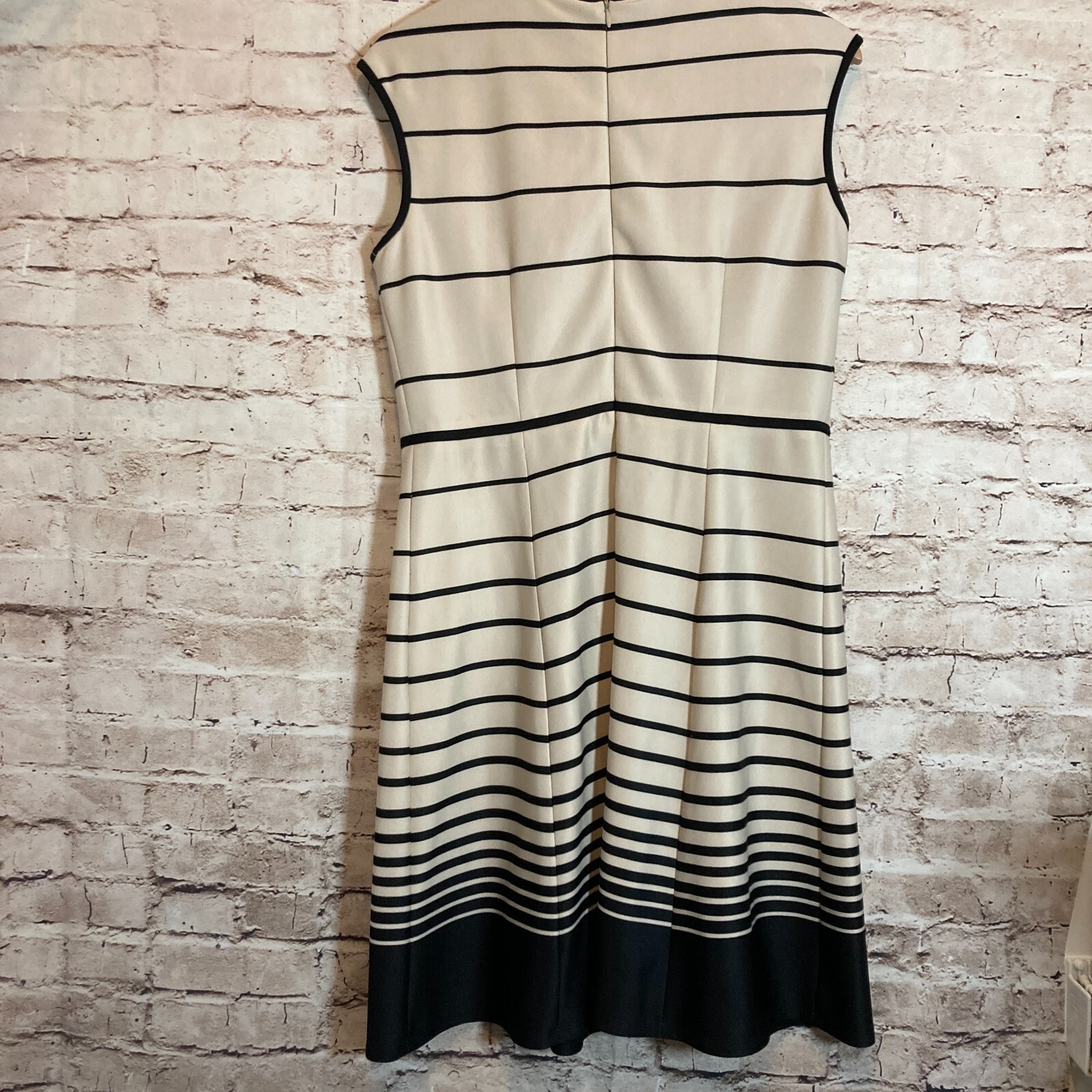 Sandra Darren Dress Womens 10 Black & Tan Check Retro Fit & Flare Modern Zip
