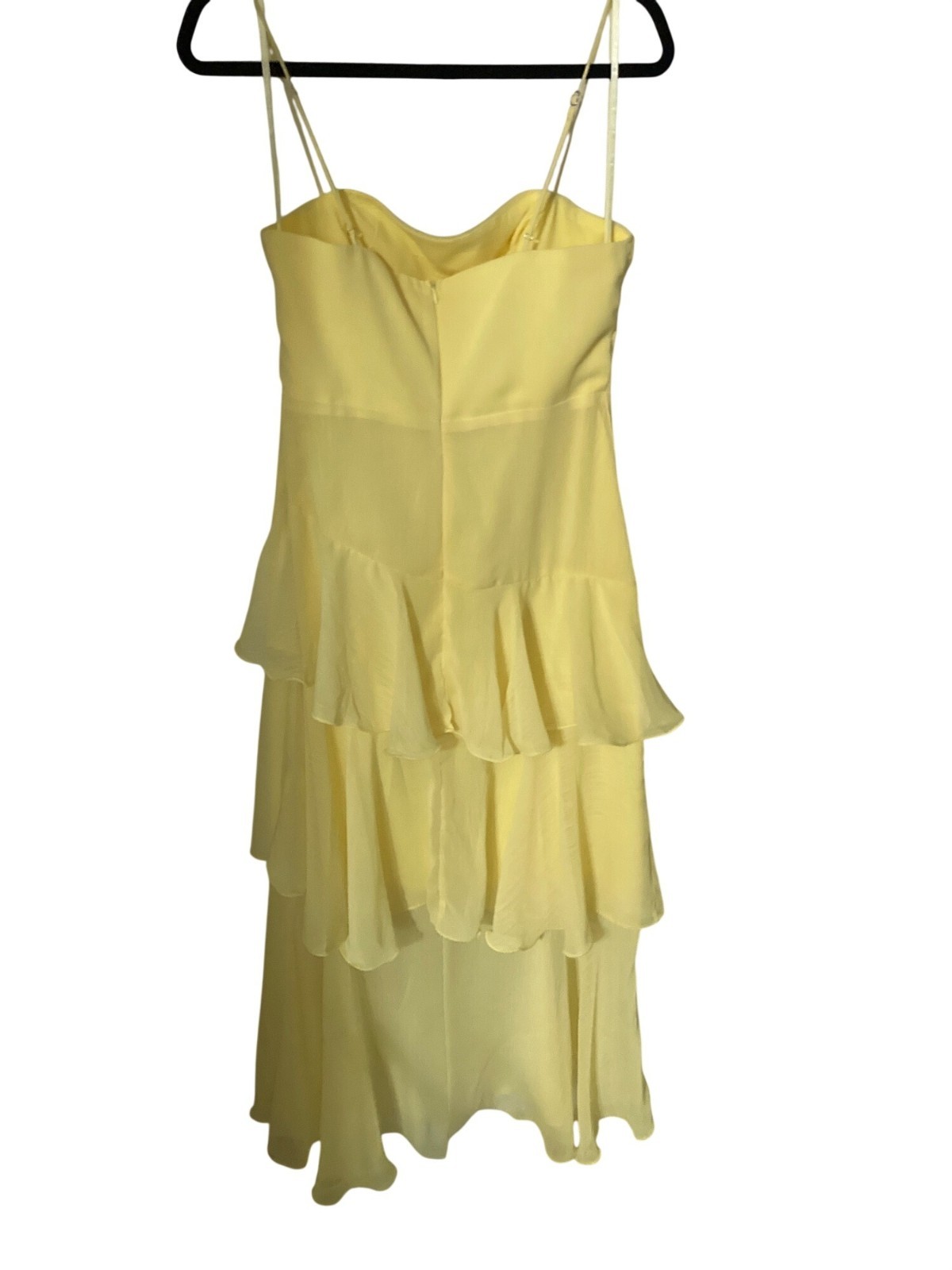 Saints and Secrets Yellow Midi Layered Multi Tiered Dress Medium NWT