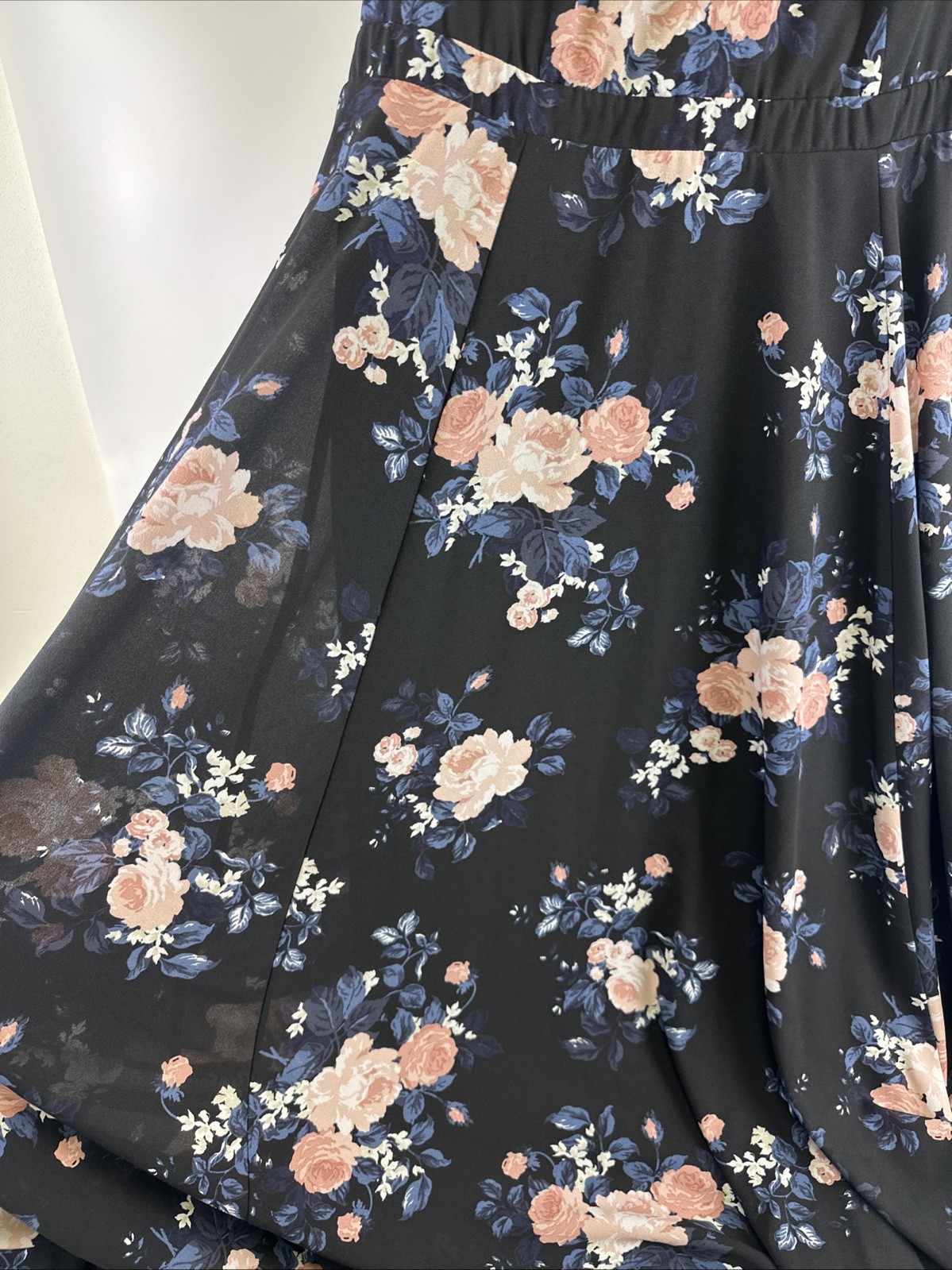 Torrid Black Floral Georgette Maxi Dress Tank Lined Flare 11688091 Women Plus 2X