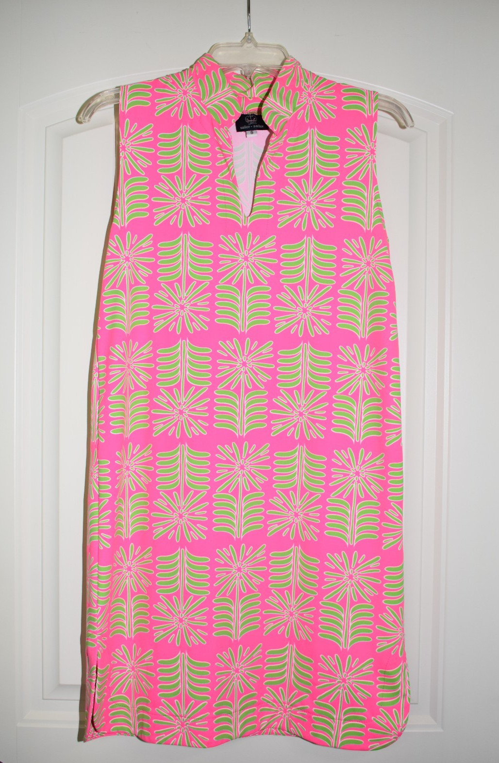 SAILOR SAILOR BY JUST MADRAS BLUE & WHITE SHEATH SLEEVELESS DRESS SIZE S $189