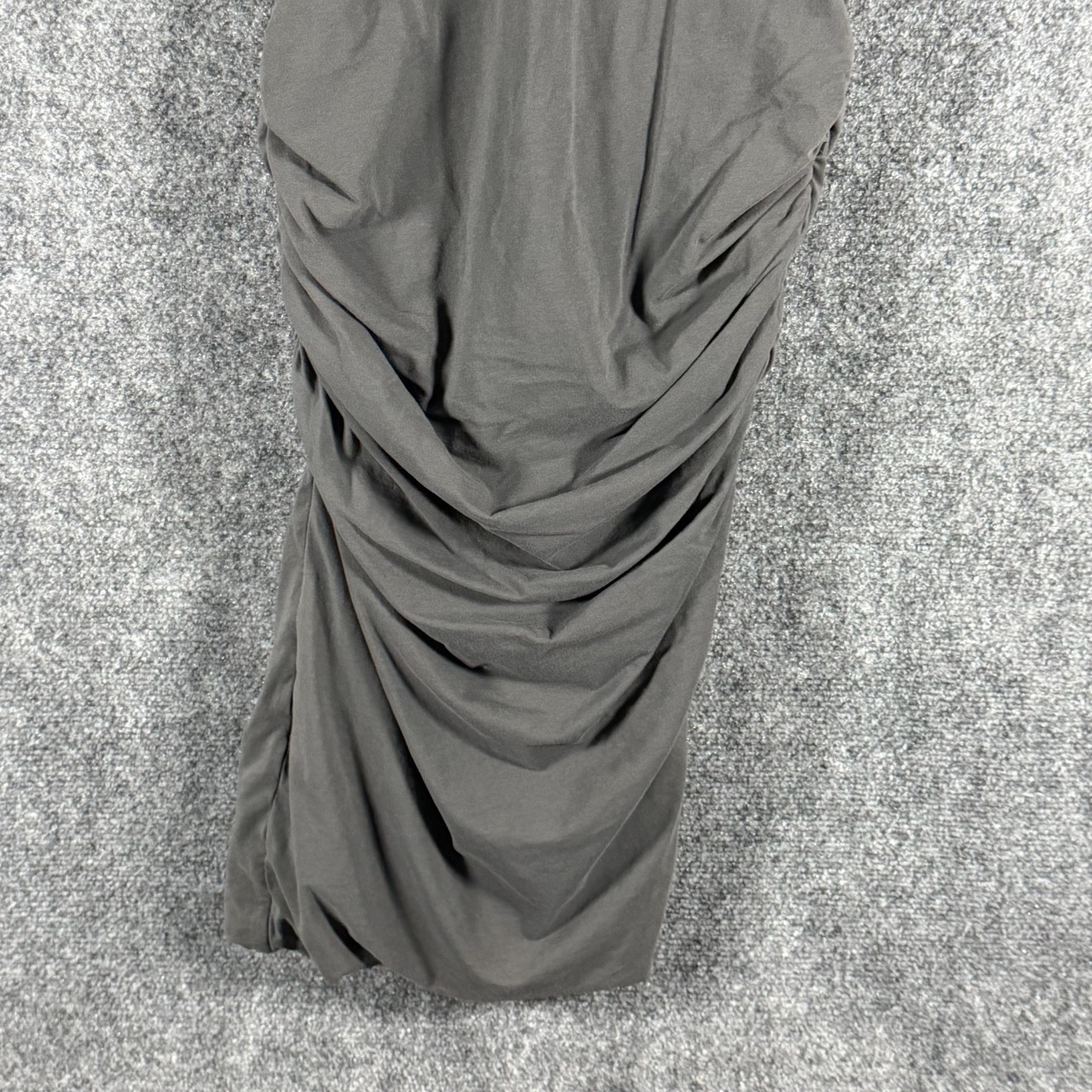 James Perse Bodycon / Ruched Midi Dress Sleeveless V-Neck Gray Size 2 USA Made