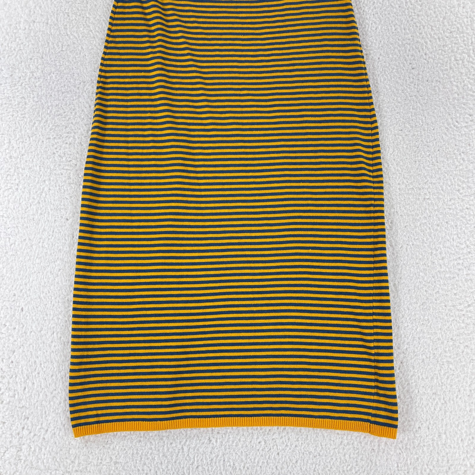 Callahan Nicky Halter Dress Womens Small Yellow Blue Stripe Knit Casual Pullover