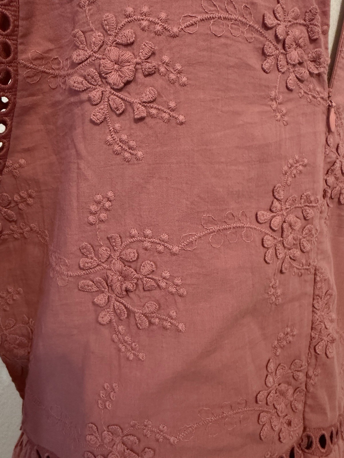 Everly On Location Dress Cotton Lace Midi Dress Beautiful Dusty Rose Size Large