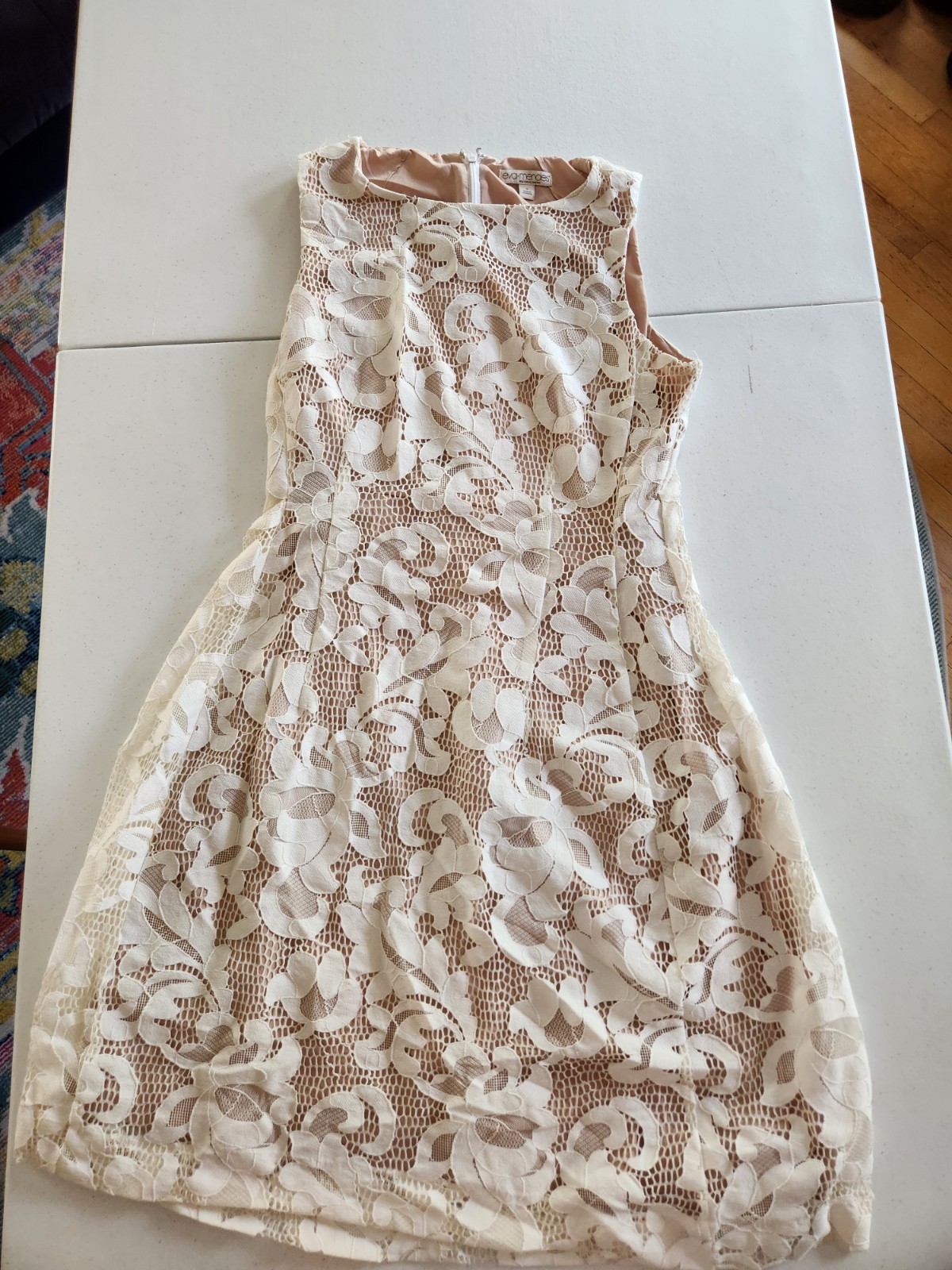 Eva Mendes for New York & Company Sleeveless White Lace Dress Size 8 Bride Core