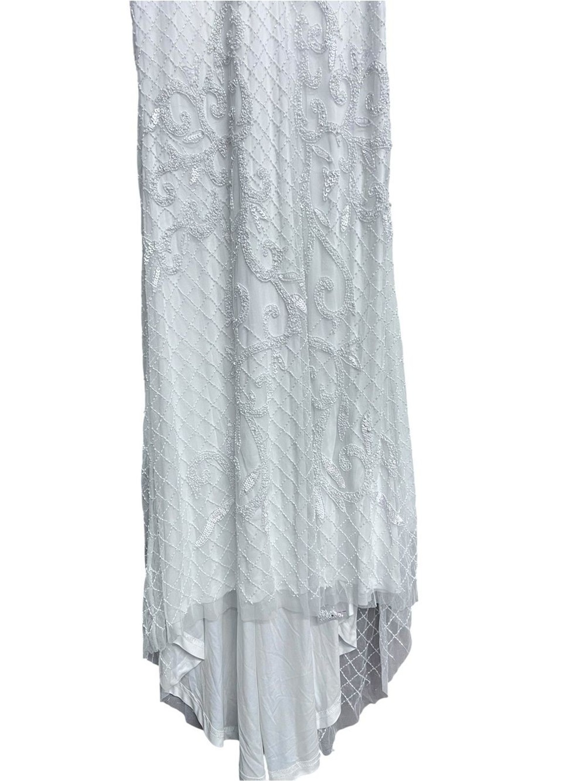 New Lulus Bridal Cherished Vow White Beaded Backless Mermaid Maxi Wedding Dress