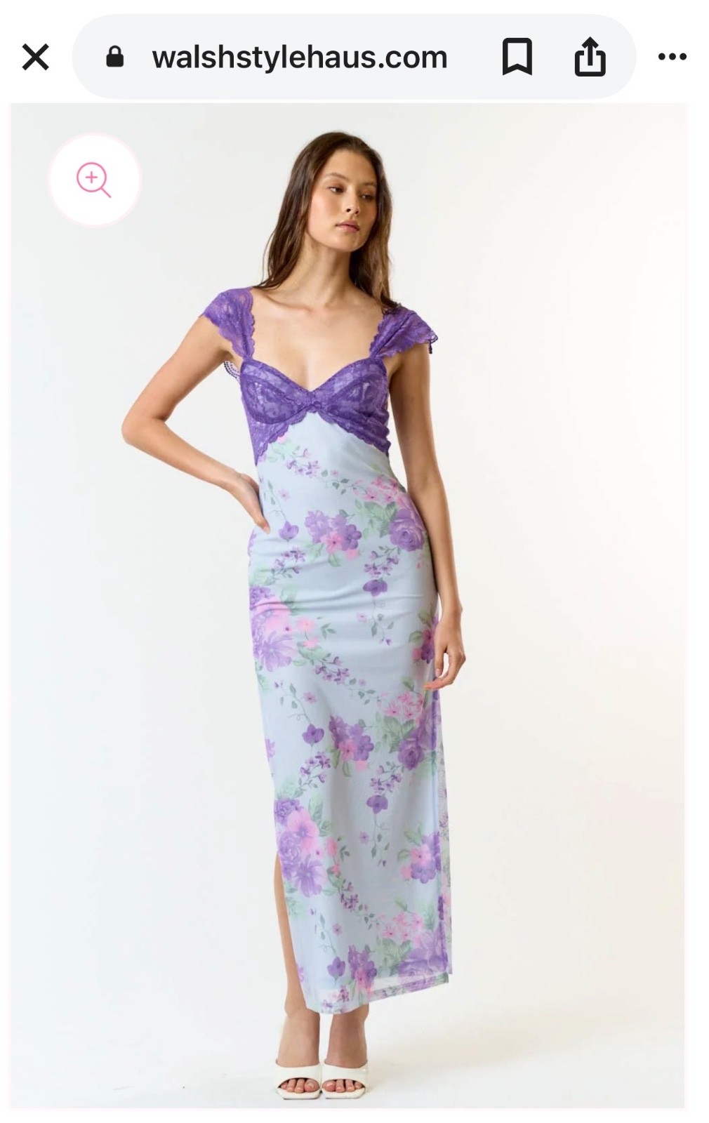 Garden Bloom Mesh Floral Maxi Dress by Blue Blush Size M
