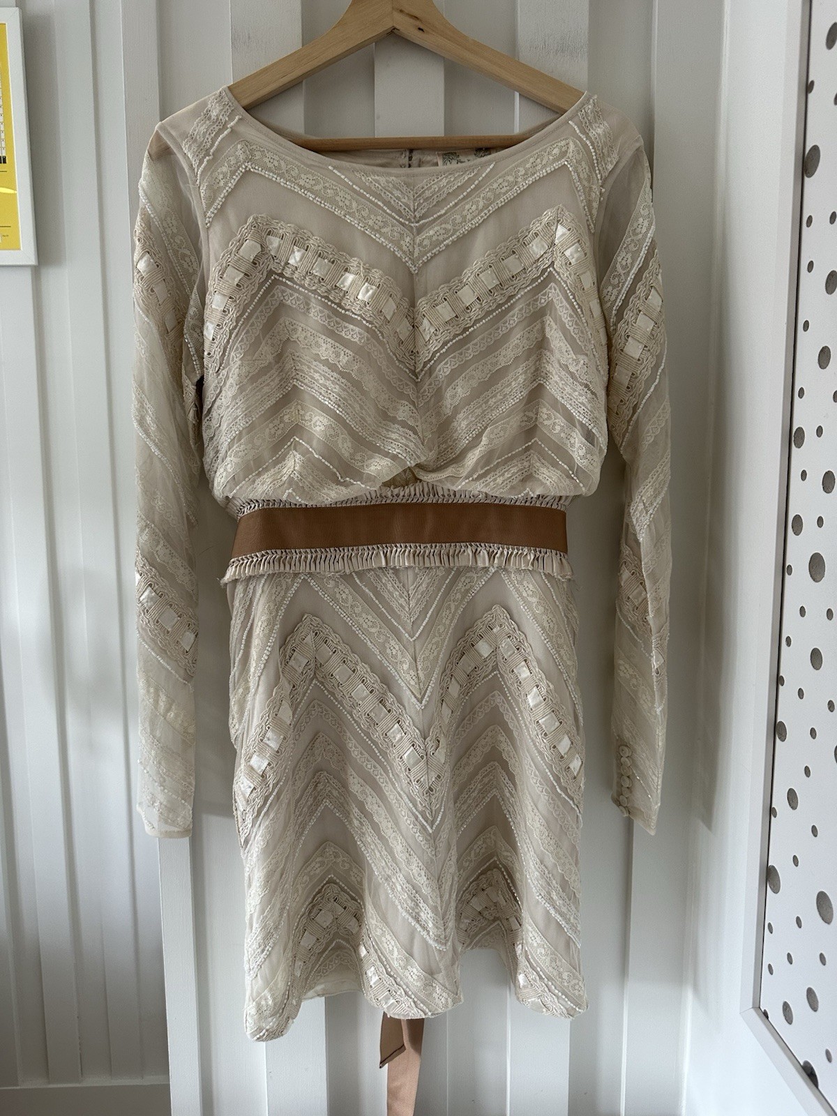 Free People New Romantics Future Heirloom Sequin Tulle Beaded Dress UK 8 US 4