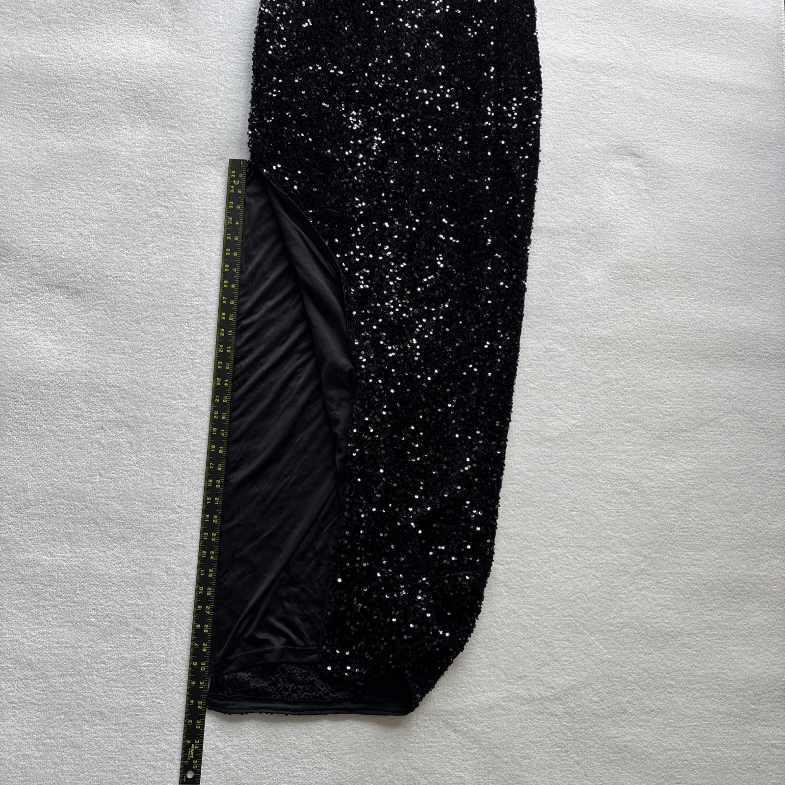 Fashion Nova Forever Shining Sequin Maxi Dress Women 2X Black Halter High Slit
