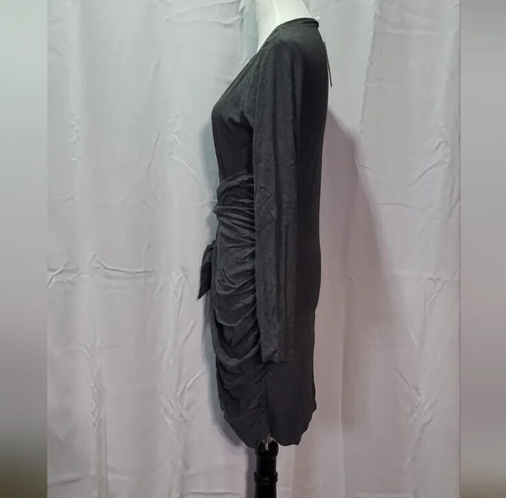 NWT Heathyoga Women’s Dark Gray Mini Bodycon Wrap Dress Size 2XL