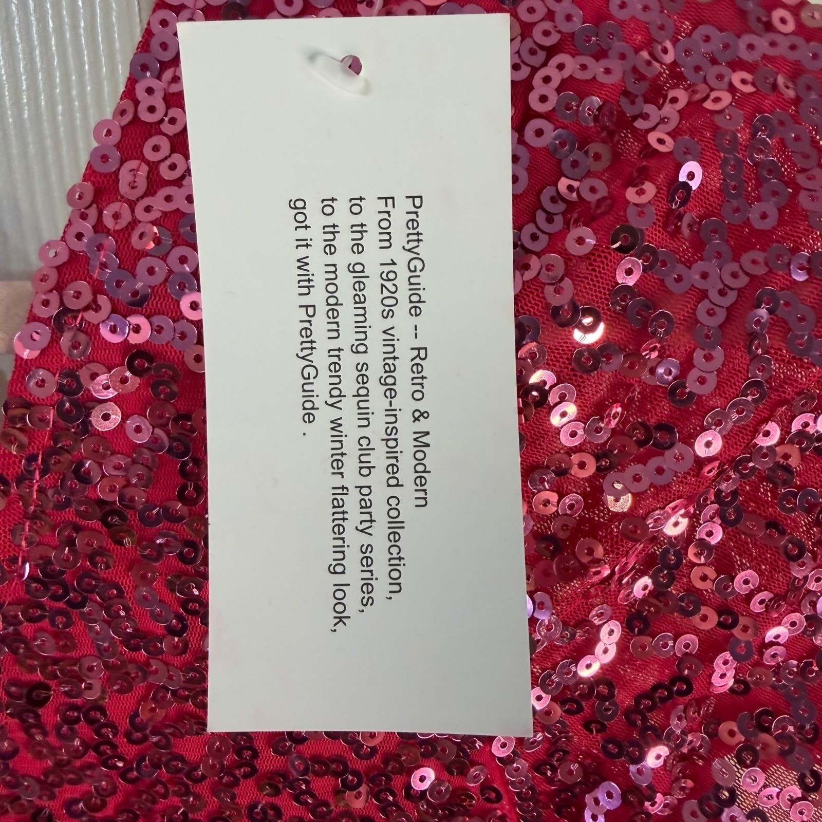 PrettyGuide Pink Ombre Sequin Mini Dress V-Neck Short Sleeve Party Dress Size S