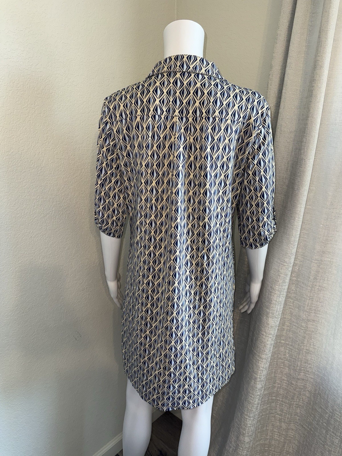 J. McLaughlin Geometric Print Shirt Dress Size Small