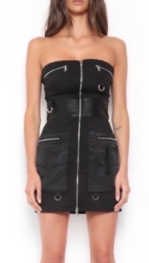 I.AM.GIA Dress Cursa Black Mini Strapless Small Cyberpunk Rare Sold Out